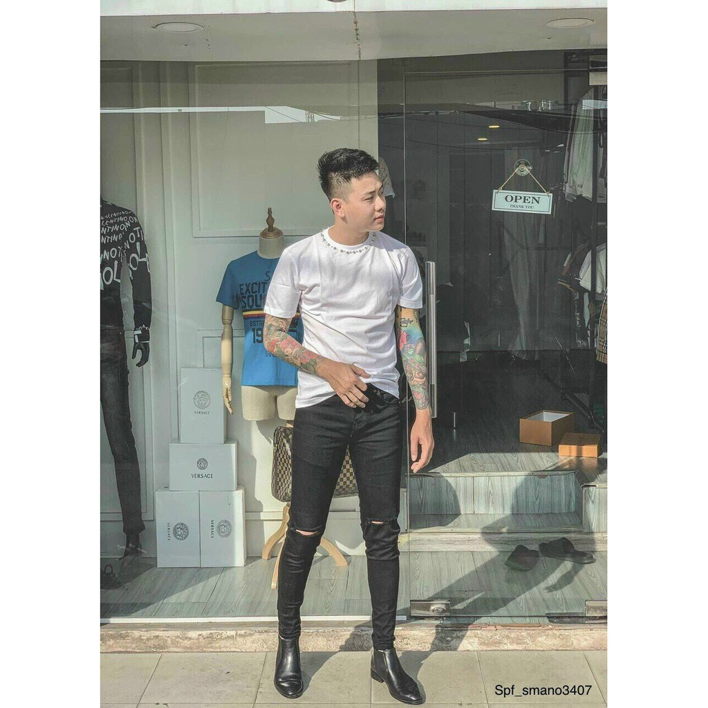 Ao phông nam nữ_áo phông cộc tay_givenchy đính đá