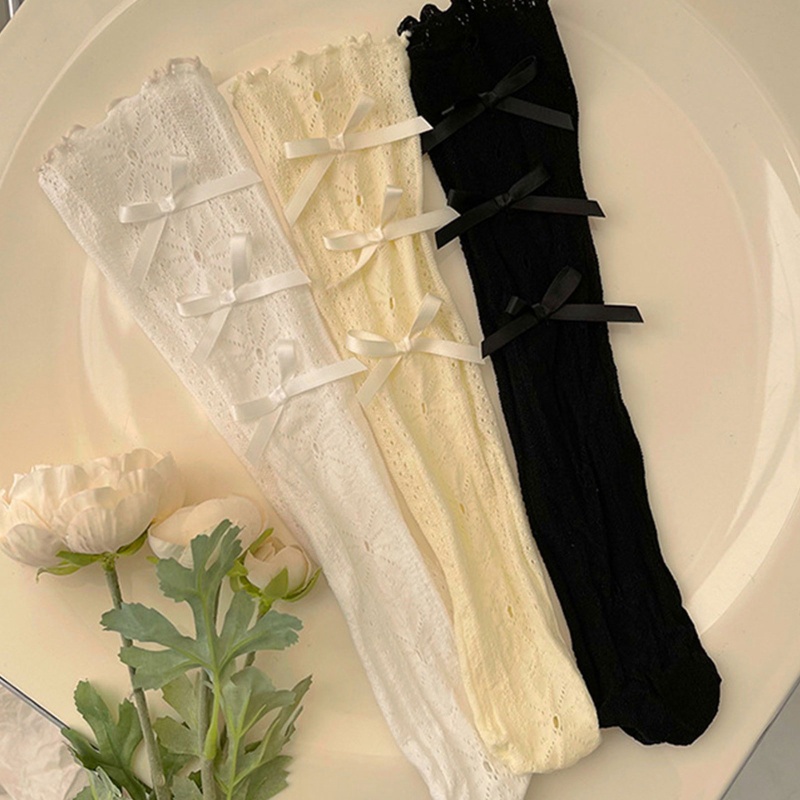 Xixi Vớ Ren Hoa Mỏng Đính Nơ Phong Cách Lolita Nhật Bản Ngọt Ngào Cho Nữ