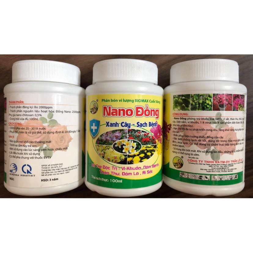 Nano Đồng Diệt nấm bệnh cho cây trồng - Chai 100ml