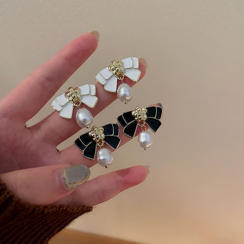 Khuyên tai mạ bạc 925 thiết kế đa dạng đính ngọc trai xinh xắn