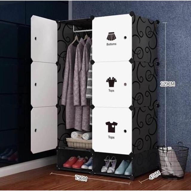 Tủ nhựa ghép 6 Ngăn và 2 ngăn giày đa dạng màu sắc