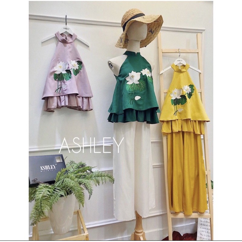 Set yếm hoa sen vải lụa