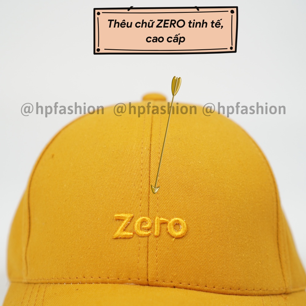 Mũ lưỡi trai ❤️  Nón kết thêu hình chữ ZERO chất kaki cao cấp form unisex nam nữ N47