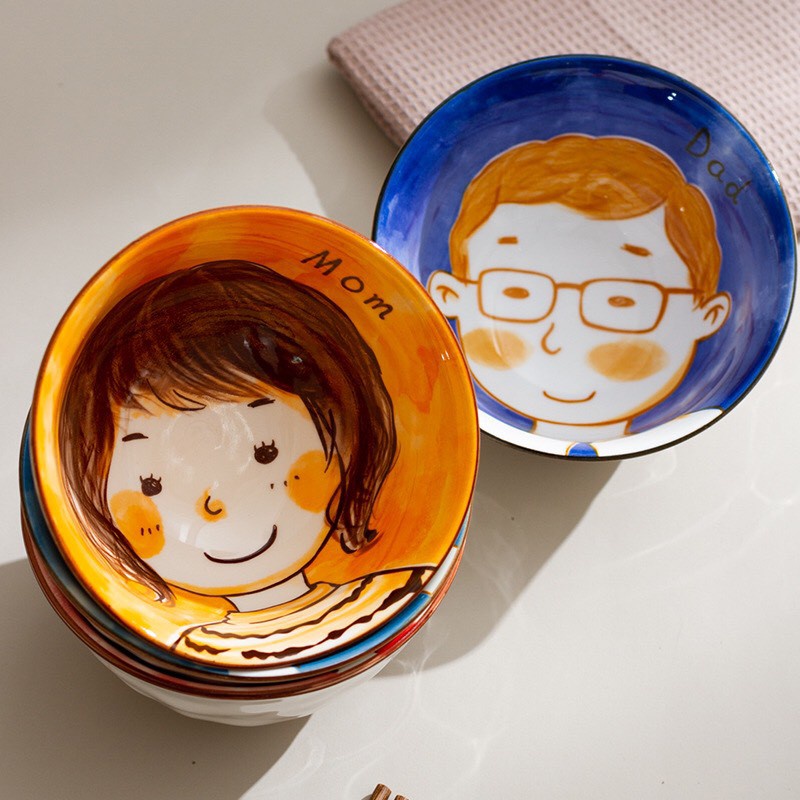 Bát Gia Đình Chén Sứ Ăn Cơm Bộ Bát Đĩa Decor Chén Dĩa Sứ Dễ Thương Cute