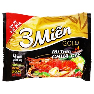 3 Miền Mì Tôm Chua Cay Đặc Biệt 75g/gói (combo 5 gói)