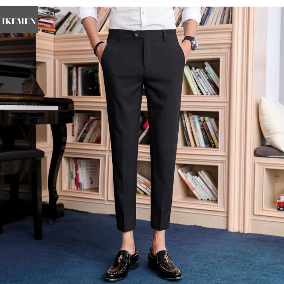 Quần âu nam ống côn Hàn Quốc chất vải tuyết hàn, Quần tây nam co giãn