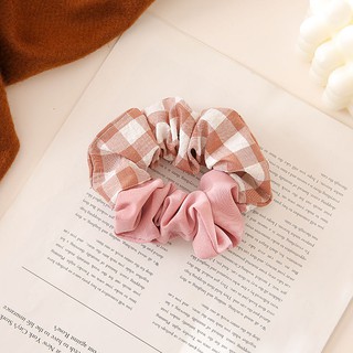 Buộc Tóc Vải Kẻ Phối Màu Thanh Lịch