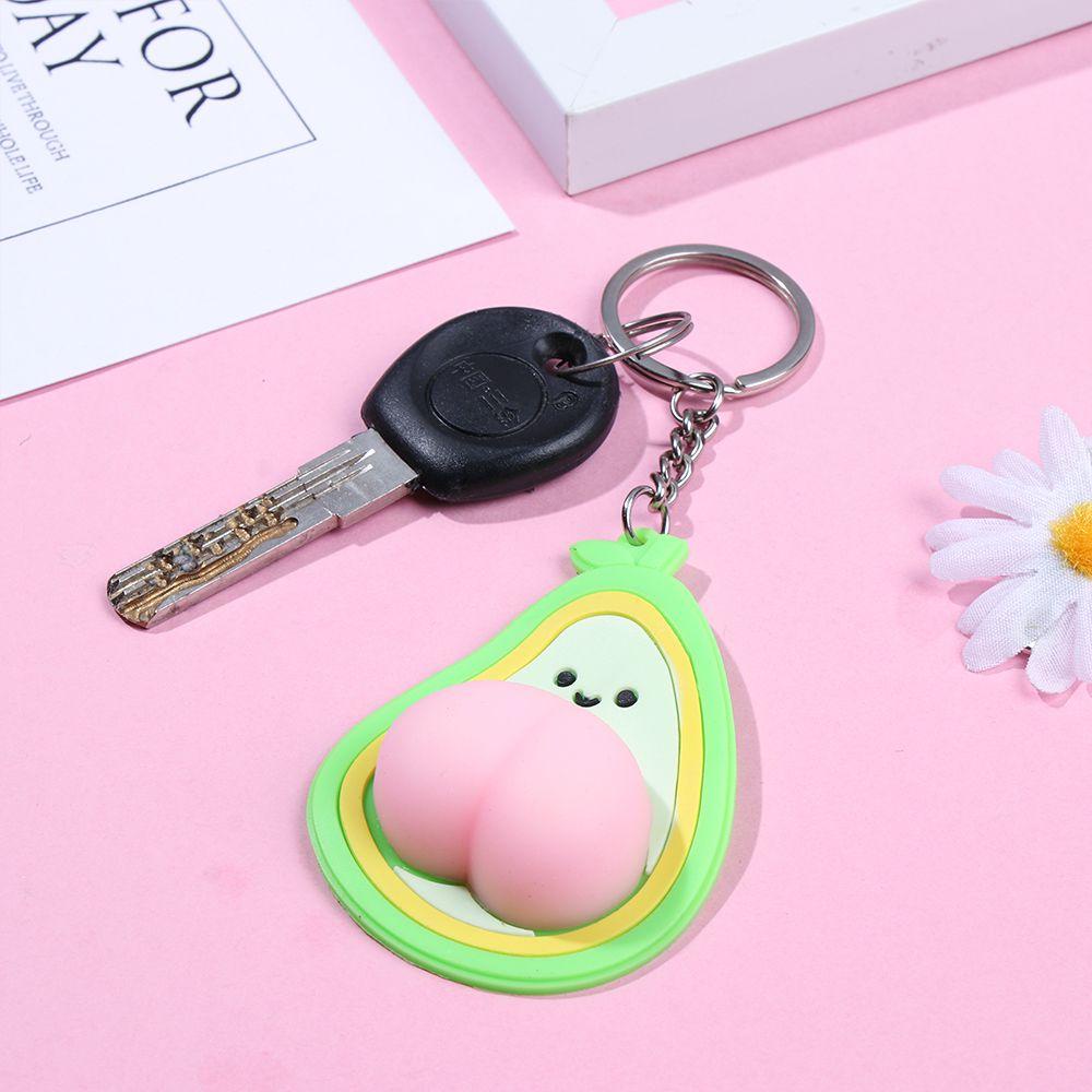 Móc Khóa Silicon Đàn Hồi Chống Va Đập Hình Mông Động Vật Màu Hồng Thời Trang