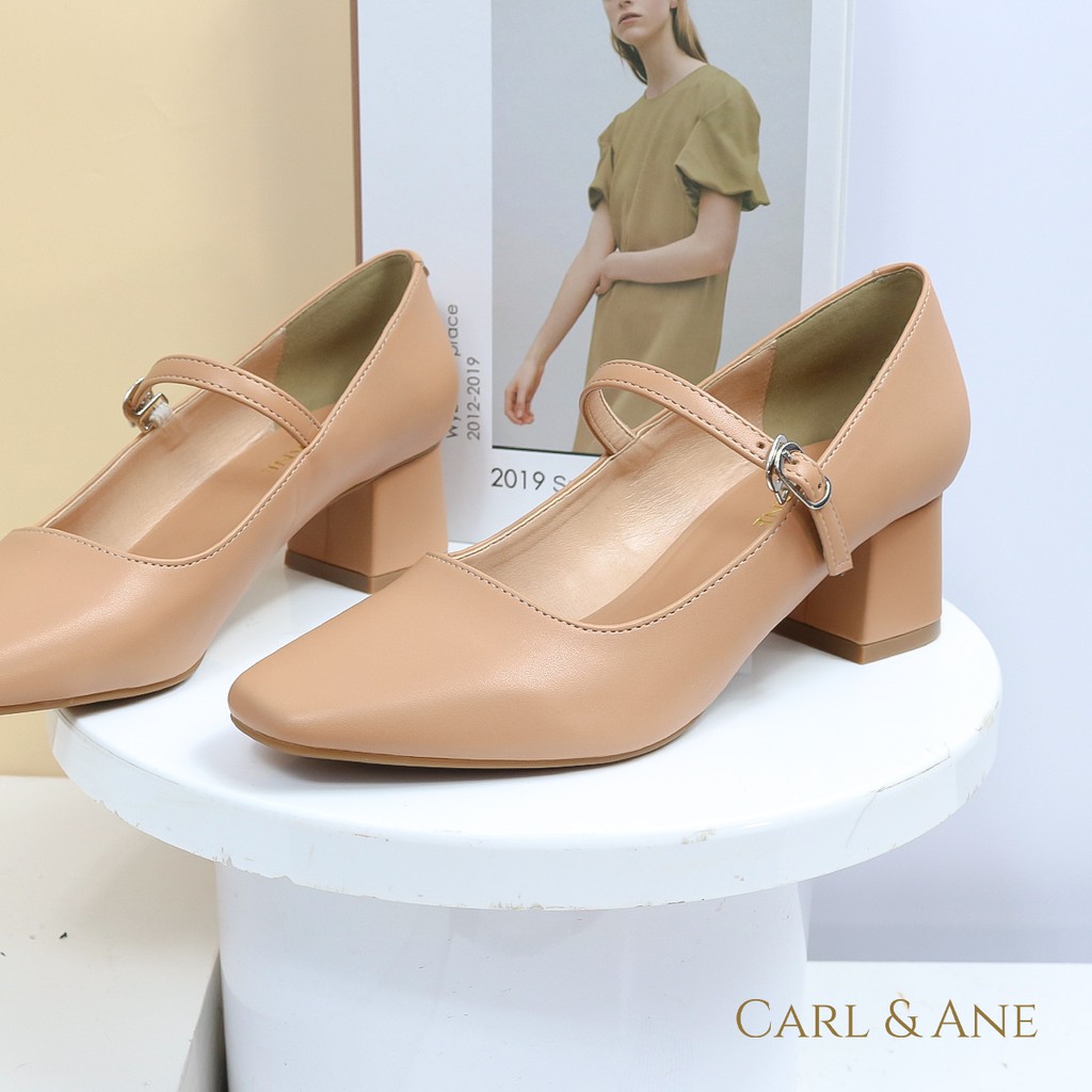  Carl & Ane - [Form lớn lùi 1 size] Giày cao gót 5cm màu đen_CP003