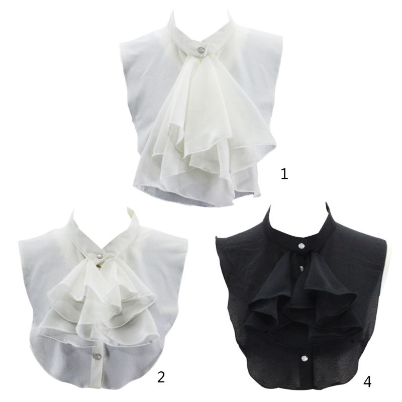 Yoioi Áo Sơ Mi Voan Giả Phối Bèo Và Nơ Phong Cách Vintage Cho Nữ