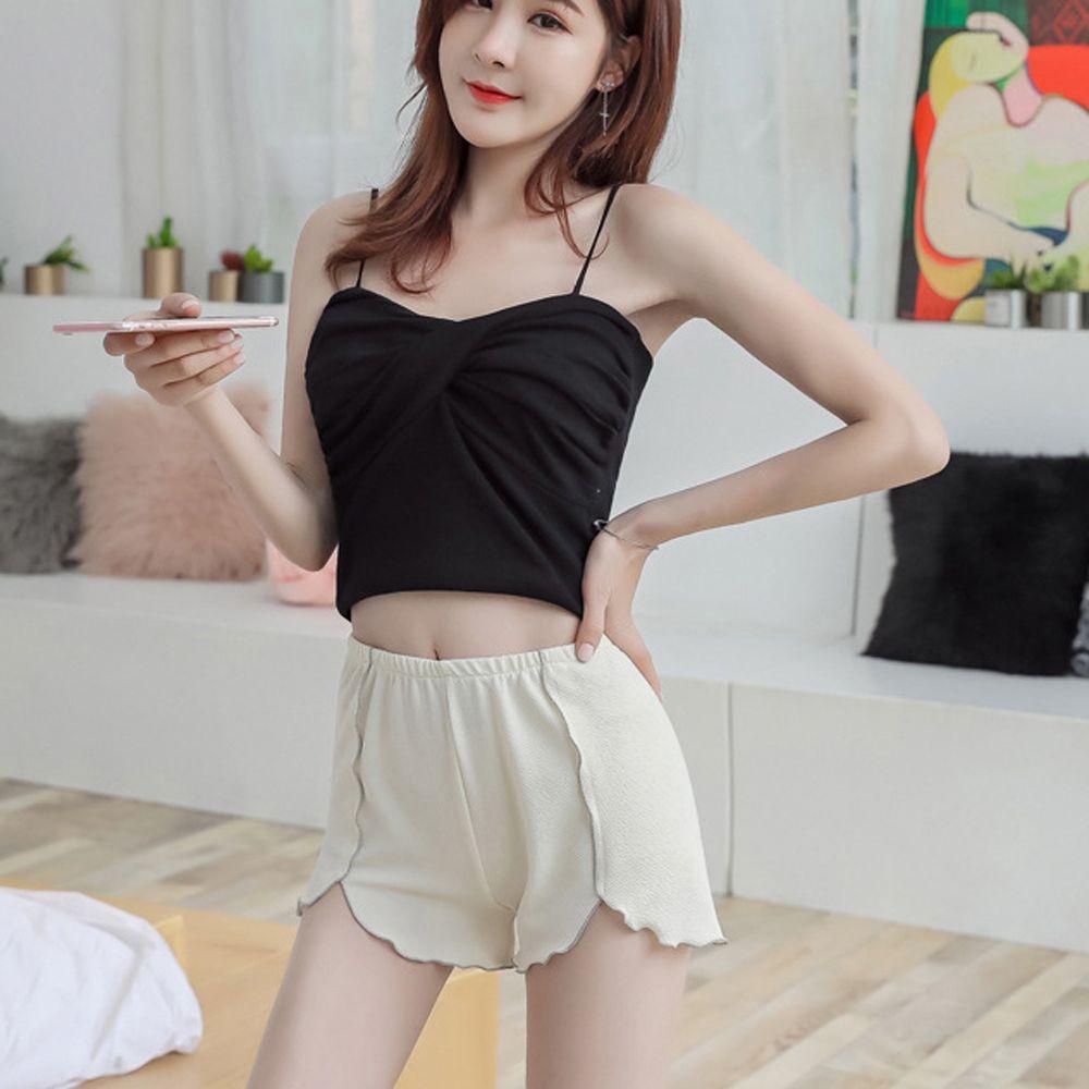 Lilyes Quần Lót Cotton Ngắn Lưng Giữa Cỡ Lớn Thoải Mái Màu Đất Viền Bèo Thoáng Khí Cho Nữ