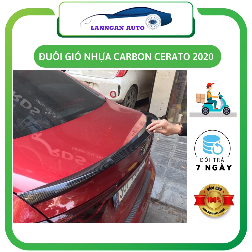 Đuôi gió Carbon xe Kia Cerato 2019- 2020 , NHỰA Carbon ABS, sp chưa có băng keo 3m