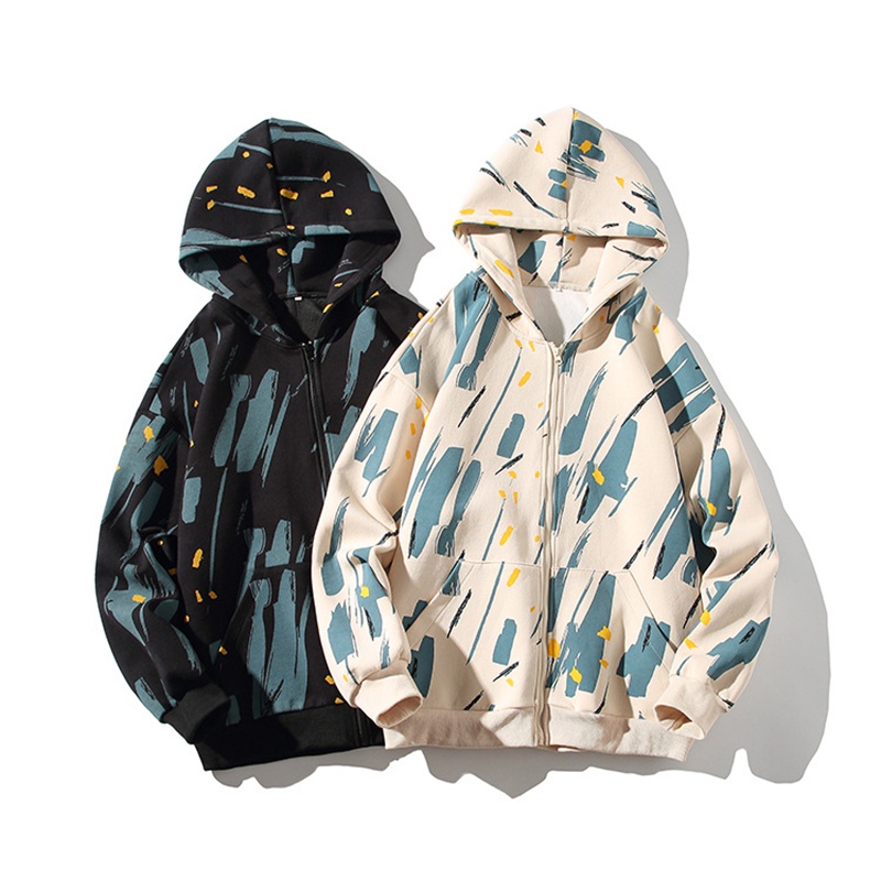 Áo hoodie IELGY họa tiết màu tương phản dễ phối đồ size lớn thời trang cho nam