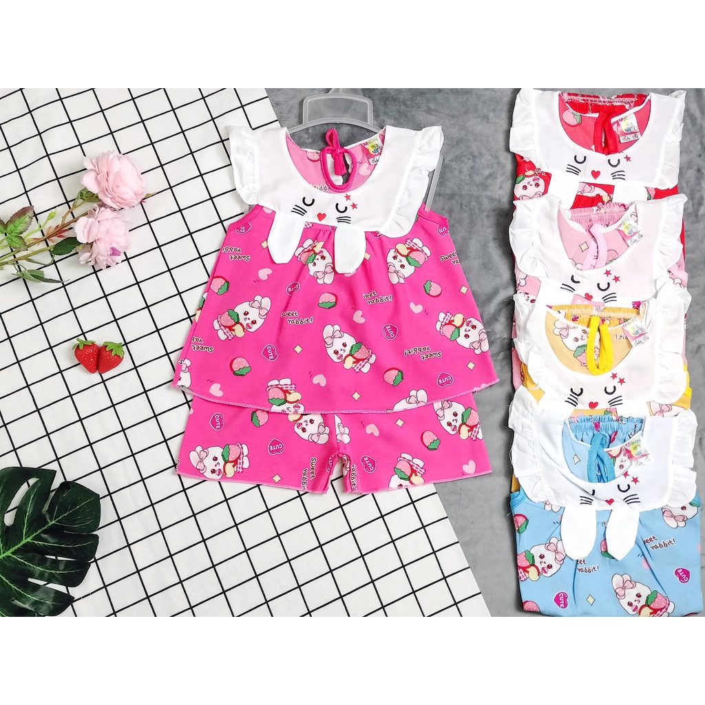 Bộ Lụa Tai Thỏ Bé