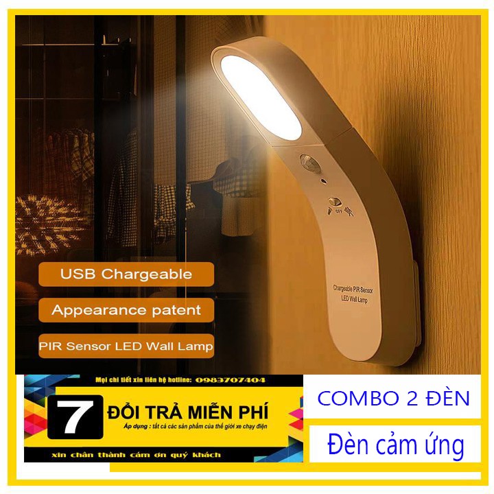 💥BOMBO 2 ĐÈN💥 Đèn Cảm Ứng Chuyển Động Hồng Ngoại Đèn Cảm Biến Thông Minh Tự Động Bật Tắt Khi Có Người