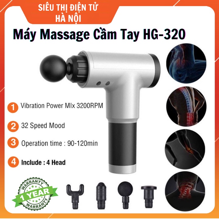 Máy Massage Cầm Tay HG-320 - 6 Chế Độ , Giảm Căng Cơ Hiệu Quả - Máy Masage Toàn Thân (Bảo Hành 1 Năm)