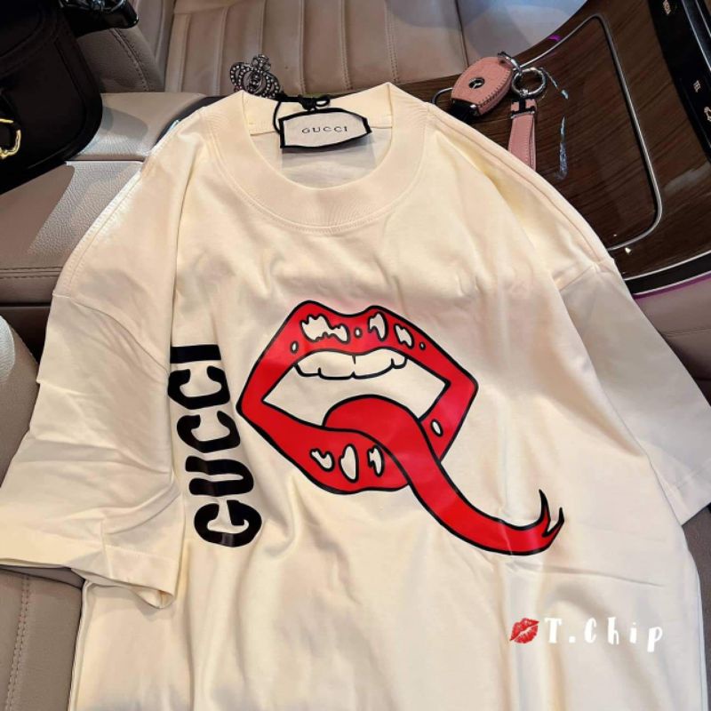 Áo phông chữ môi lưỡi dài hàng QCL1