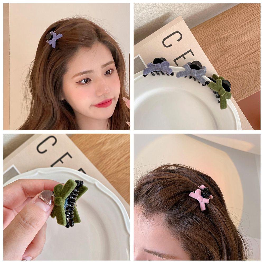 FUTURE New Trendy Velvet Hair Bows Gift for Women Girl Headwear Bow Hairpins Red Color Candy Color Fashion Sweet Hair Accessories/Multicolor