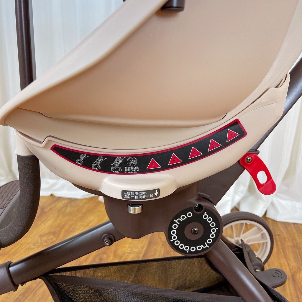 Xe Đẩy Gấp Gọn BAOBAOHAO V18 Kèm Gối Da Và Đệm Ngồi Ngã Lưng Với 5 Chế Độ Có Mái Vòm - Hàng Chính Hãng