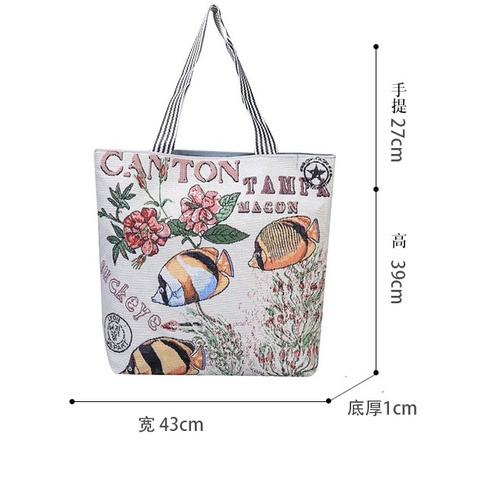 Túi Tote Vải Canvas To Nữ Xách Tay Có Khóa Kéo Họa Tiết Hoạt Hình Công Sở Đi Học Làm Chơi Đựng Máy Tính