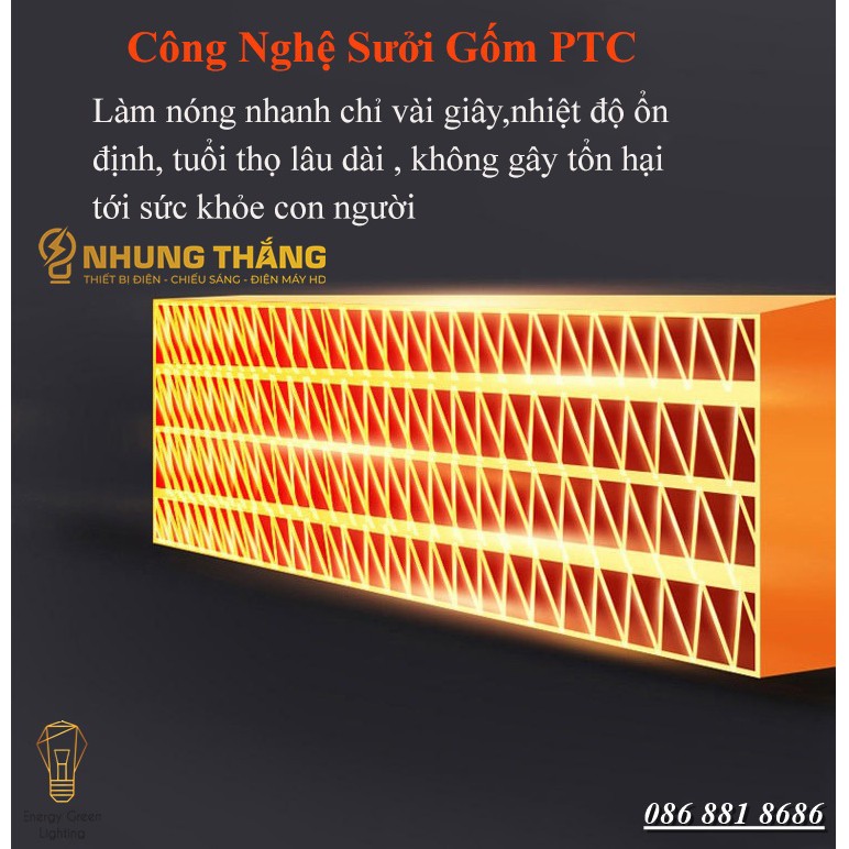 Máy Sưởi Cây HHN2202 Quạt Sưởi Để Sàn - Công Nghệ Sưởi Gốm PTC - Làm Nóng Nhanh - Hẹn Giờ Tắt -Chế Độ Quay Tỏa Nhiệt Đều