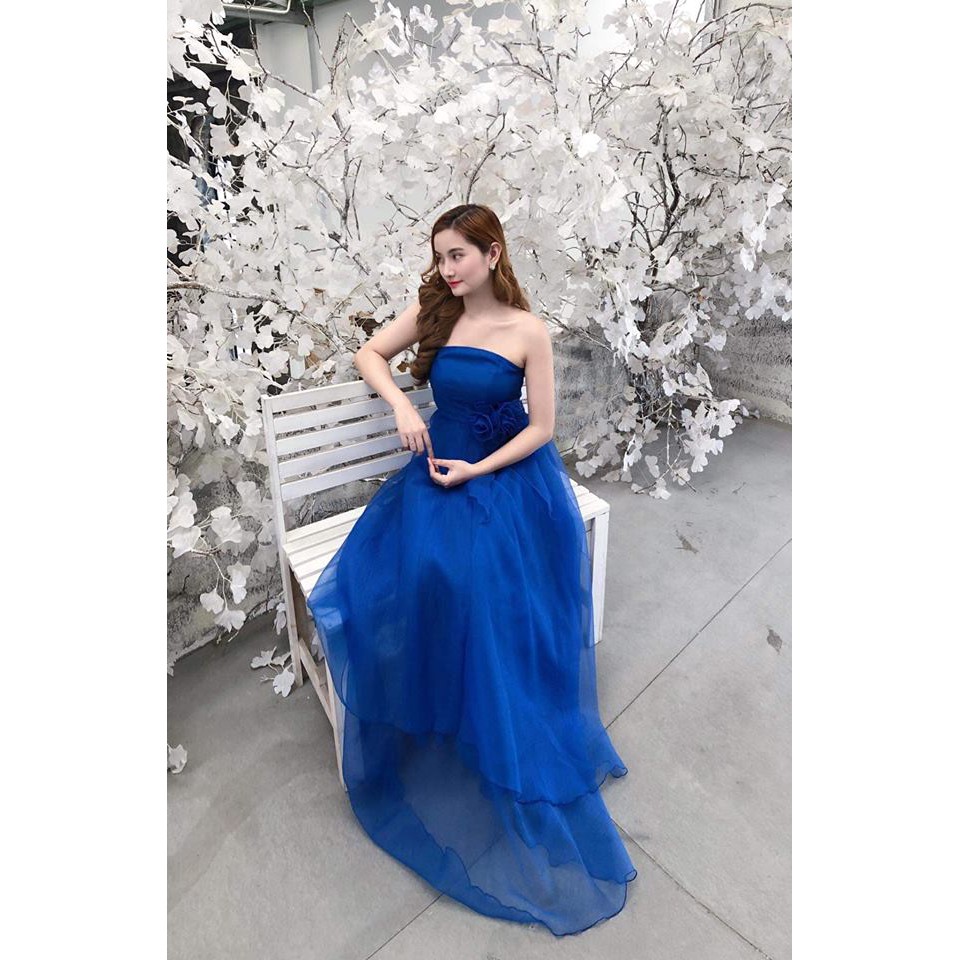 Đầm công chúa xanh coban