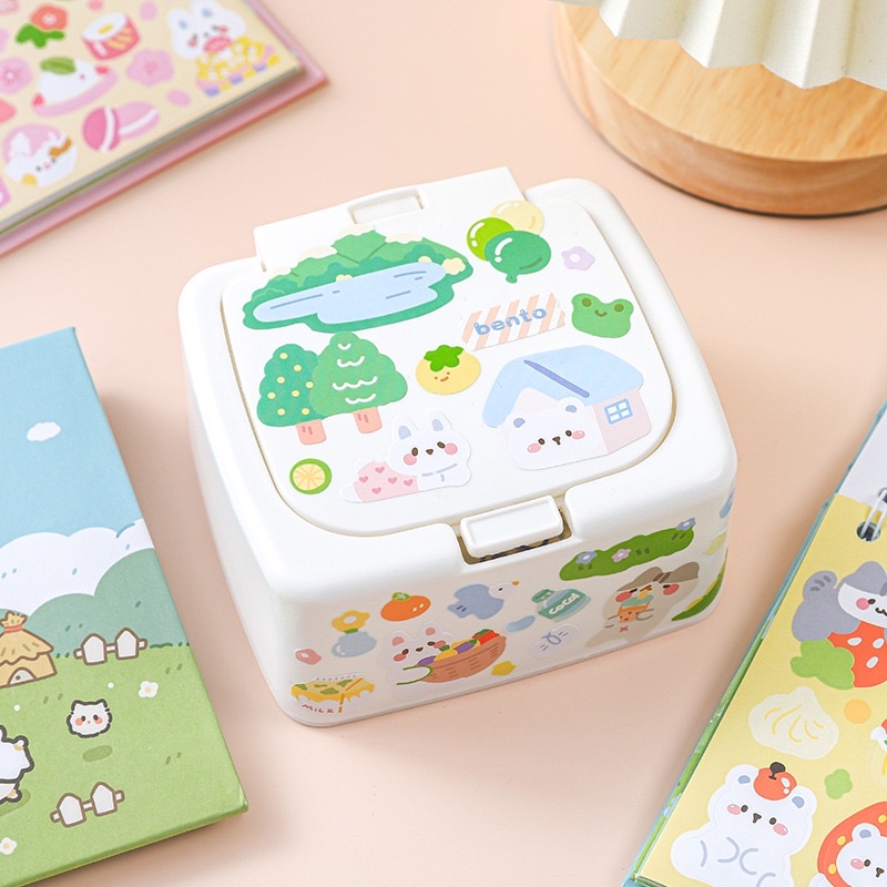Sticker cute/Sổ sticker hình dán 27 trang dễ thương trang trí sổ planner bullet journal Hàn Quốc Tẻn Tẻn