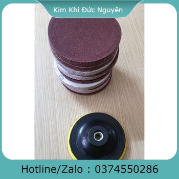 Combo 2 Phớt mài nhựa + 100 miếng giấy nhám tròn phi 100 KIM KHÍ ĐỨC NGUYÊN