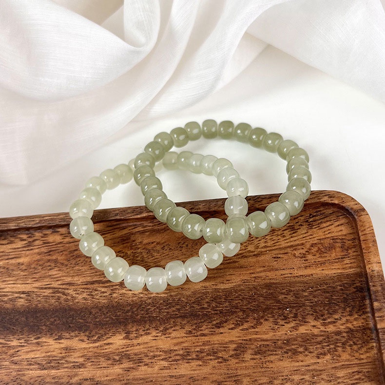 XiaoboACC Vòng Tay Chuỗi Hạt Đá Co Giãn Tùy Chọn Màu Sắc Thời Trang Hàn Quốc