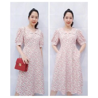 Đầm nữ vải lụa mango ít nhăn mềm, mịn, mát phom dưới 55kg