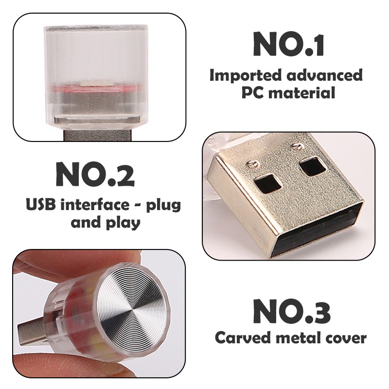 Đèn LED USB Mini Nhiều Màu Ánh Sáng Thay Thế Trang Trí Nội Thất Xe Hơi