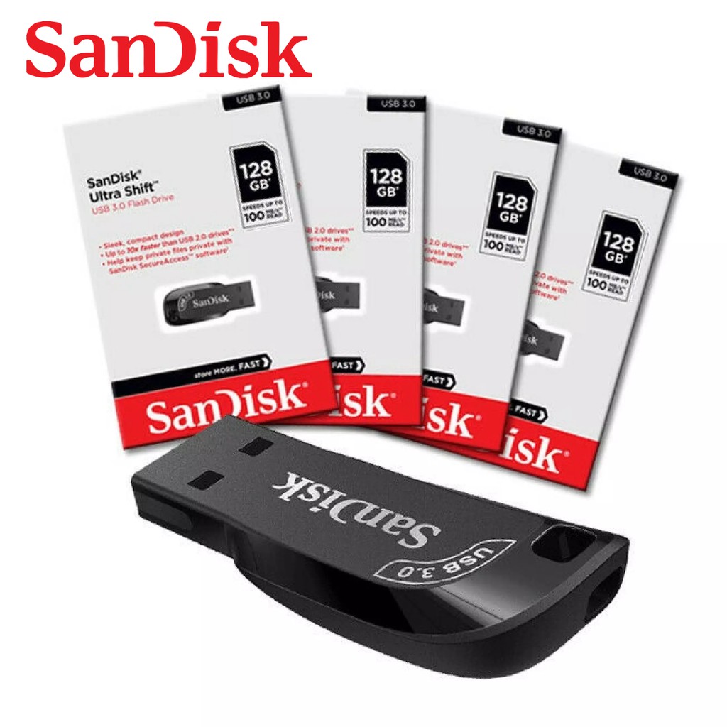 USB SanDisk Ultra Shift CZ410 128GB USB 3.0 - SDCZ410-128G-G46 - Đỏ - Hàng Phân Phối Chính Hãng