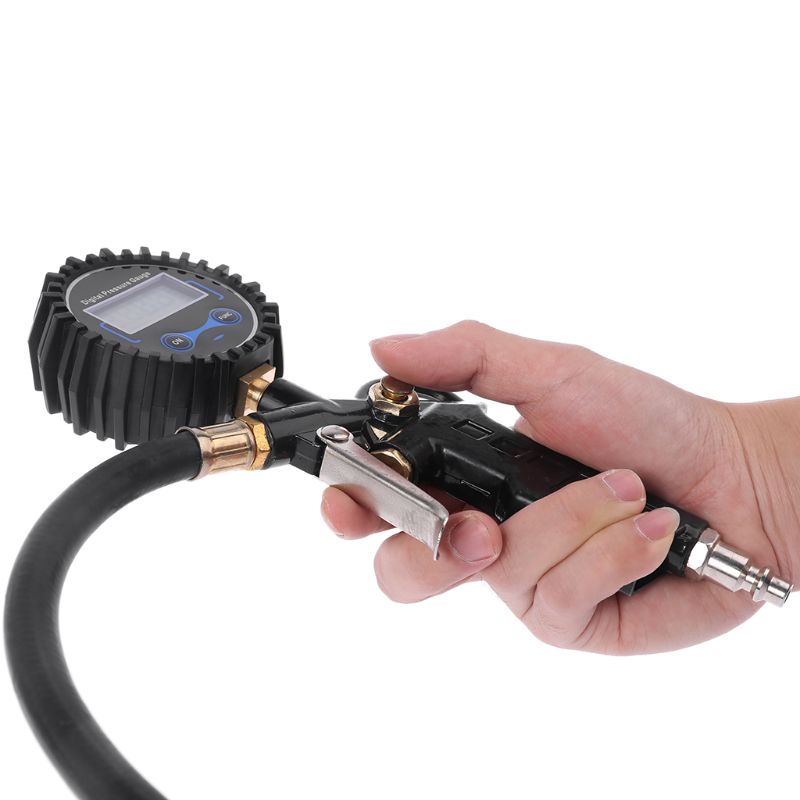 Máy Bơm Lốp Xe Hơi / Xe Tải Có Đồng Hồ Đo Áp Suất Không Khí 200 Psi