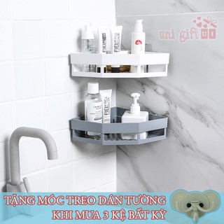 Kệ góc để đồ nhà tắm - Tặng móc treo dán tường