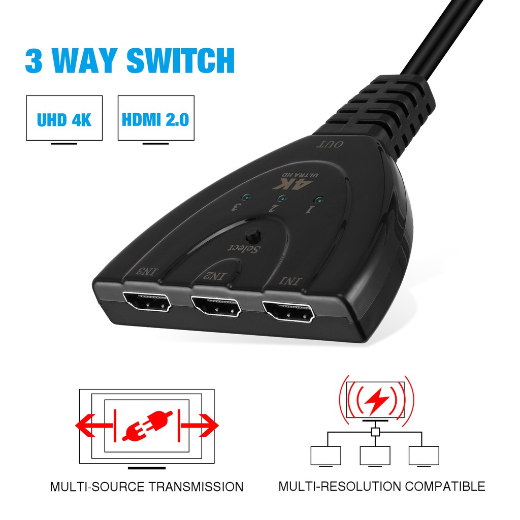 Bộ Chia 3 Cổng Hdmi 4k Ultra Hd 3 Cổng Cho Hdtv / Pc | BigBuy360 - bigbuy360.vn