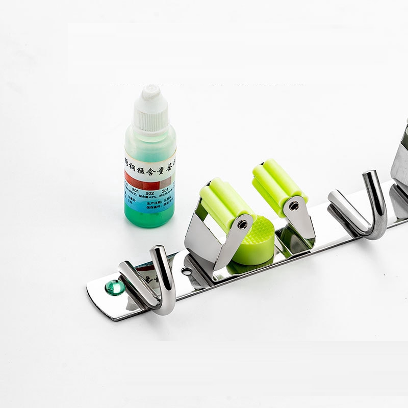 Giá treo chổi và cây lau nhà gắn tường bằng thép không gỉ đa năng tiện dụng