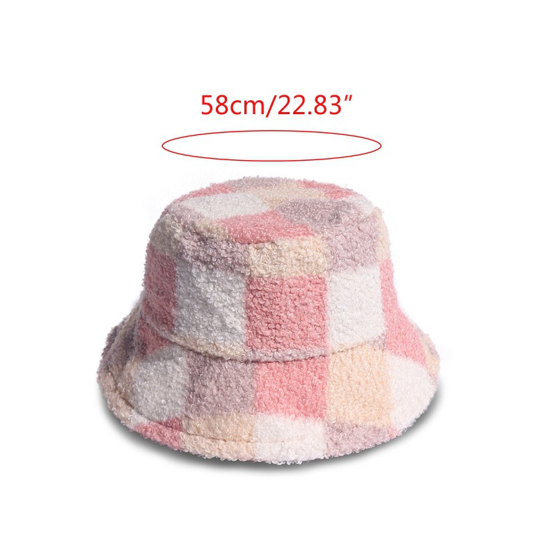 Mũ xô caro lông gợn ấm áp mùa thu đông