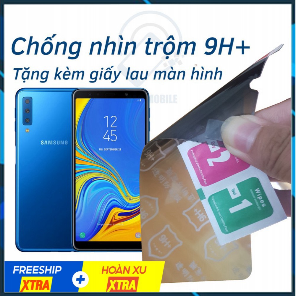 Dán chống nhìn trộm Samsung A7 2018 (A750) - Dán cường lực dẻo nano 9H+