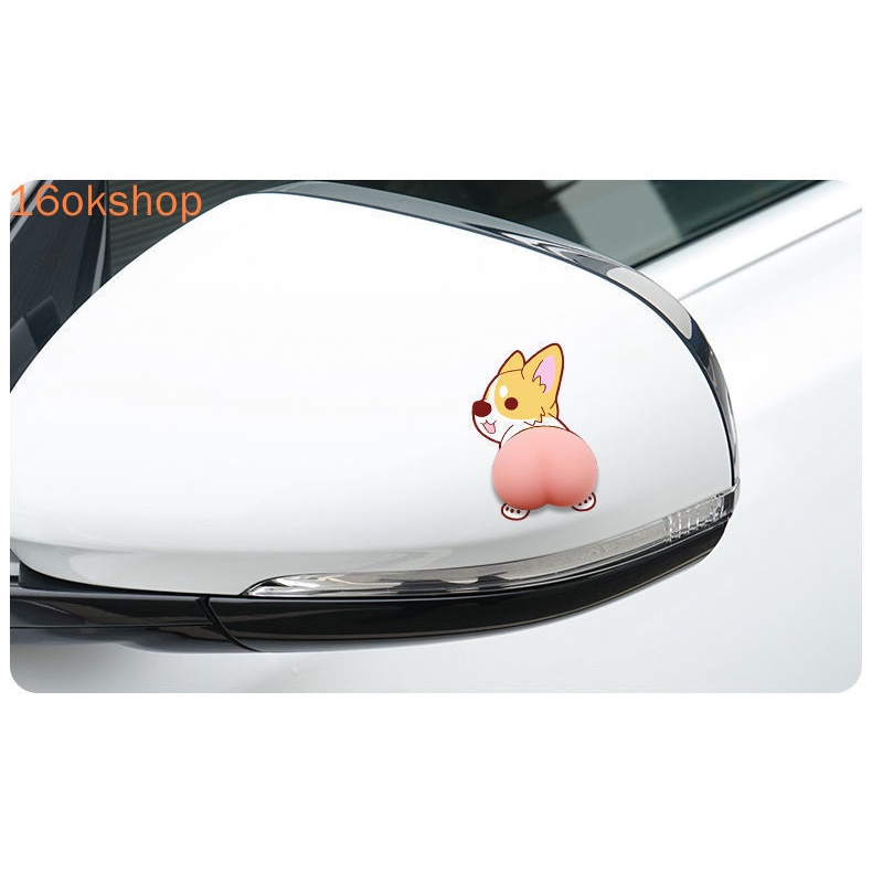 1 Cặp Đề Can Silicon Họa Tiết Hoạt Hình 3D Sáng Tạo Chống Va Chạm Trang Trí Xe Hơi / Xe Máy