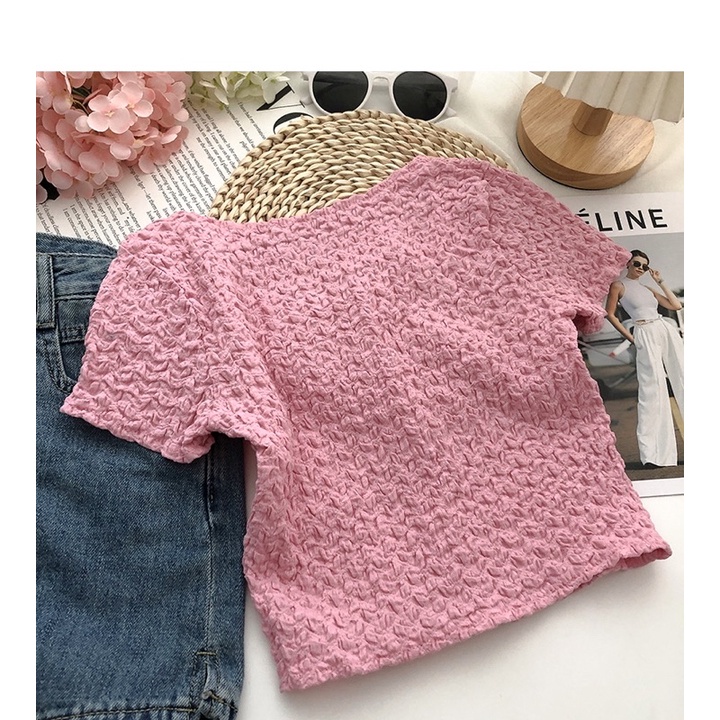 Áo croptop cúc color