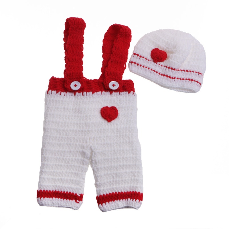 Bộ Trang Phục Gồm Quần + Mũ Cotton Dệt Kim Dùng Chụp Ảnh Cho Bé Sơ Sinh