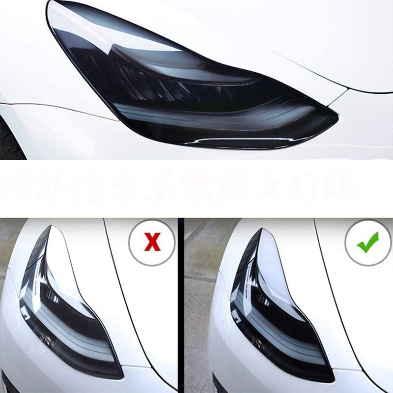 Set 2 Miếng Phim Dán Đèn Pha Xe Hơi Tesla El 3