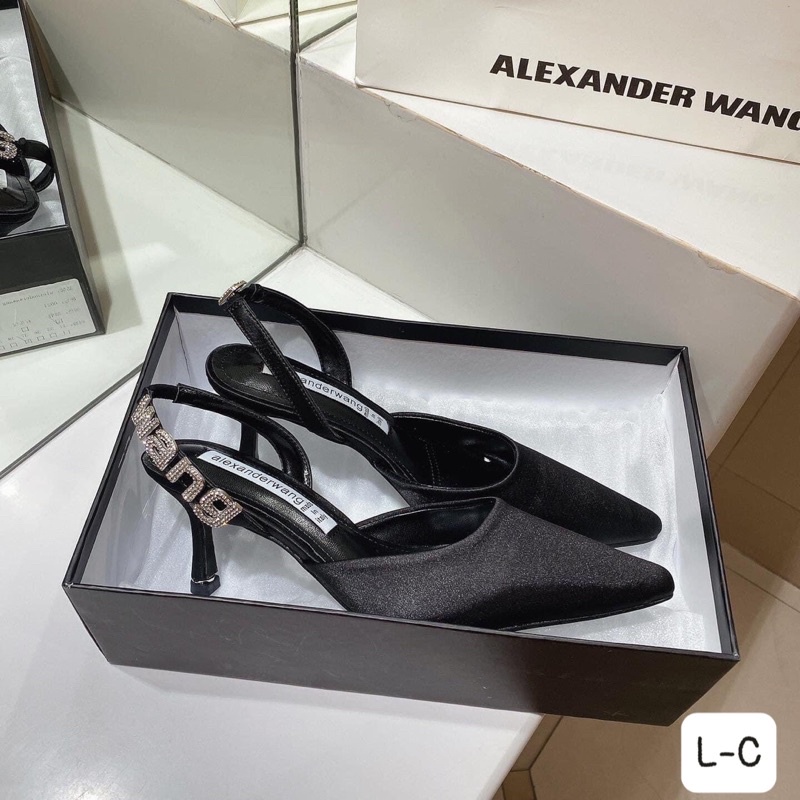 Sandal cao gót alxd wang lụa 5p fullbox