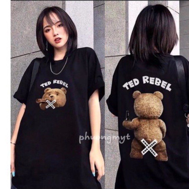 ÁO TAY LỠ GẤU NÂU COTTON