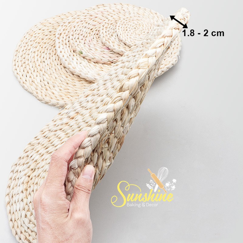 Thảm Cói Rơm Lót Bình Hoa Trang Trí Bàn Ăn Chụp Ảnh