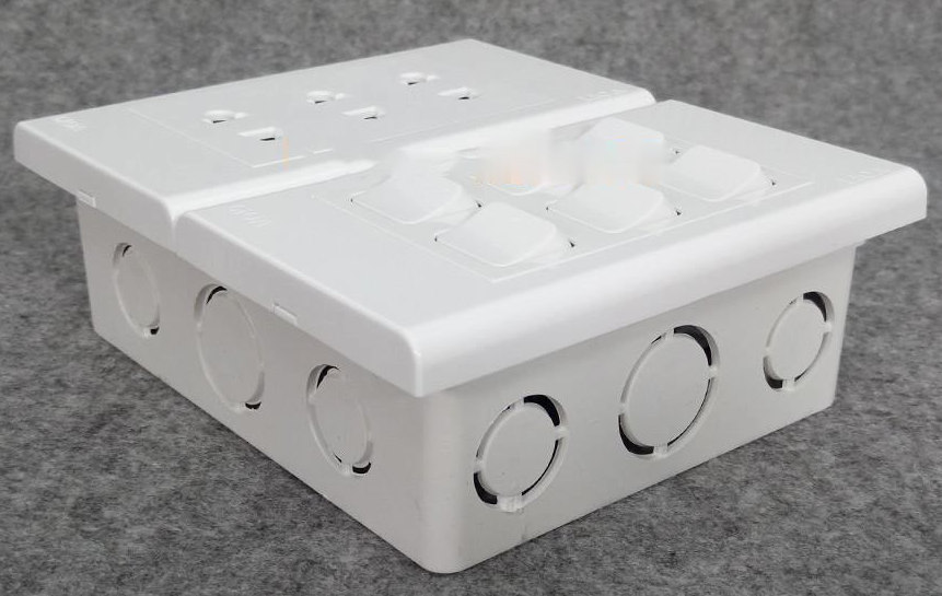 Combo ổ cắm điện ba 2 chấu LiOA 16A 3520W + 6 công tắc điện - Lắp nổi/