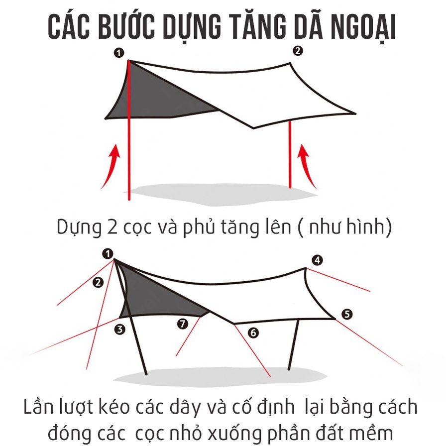 Tấm Tăng Dã Ngoại Lục Giác Chống Thấm, Chống Nắng, Nhẹ, Dễ Di Chuyển Kích thước 5m5x5m6