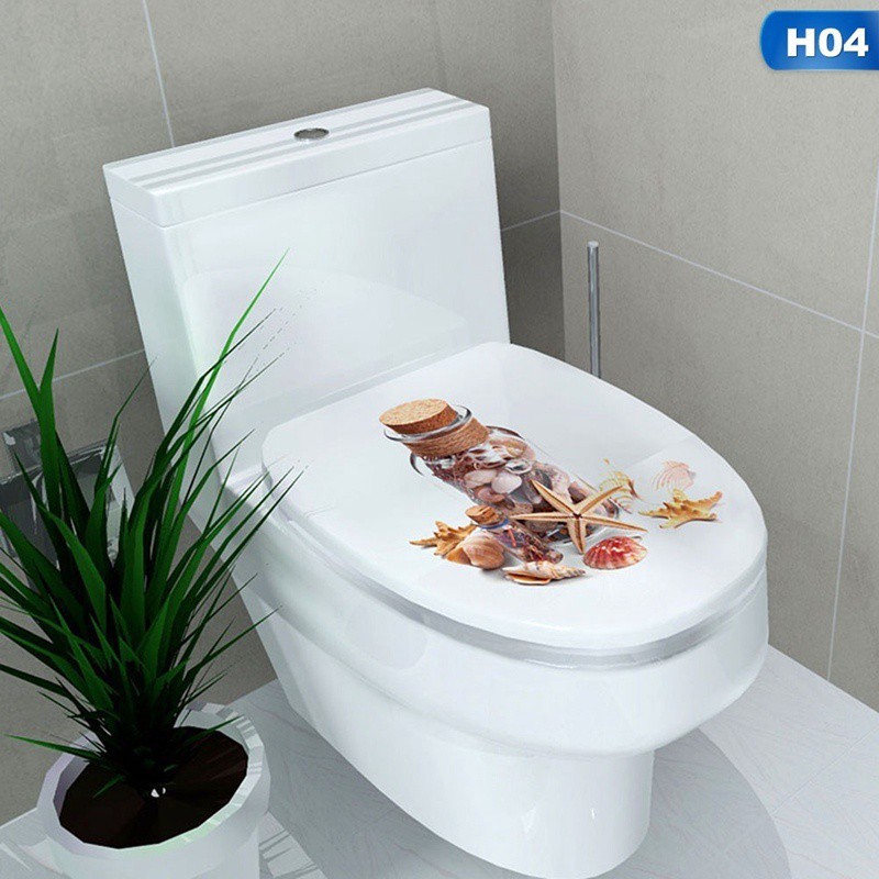 Miếng dán hình động vật biển đa dạng dễ thương trang trí nắp bệ toilet