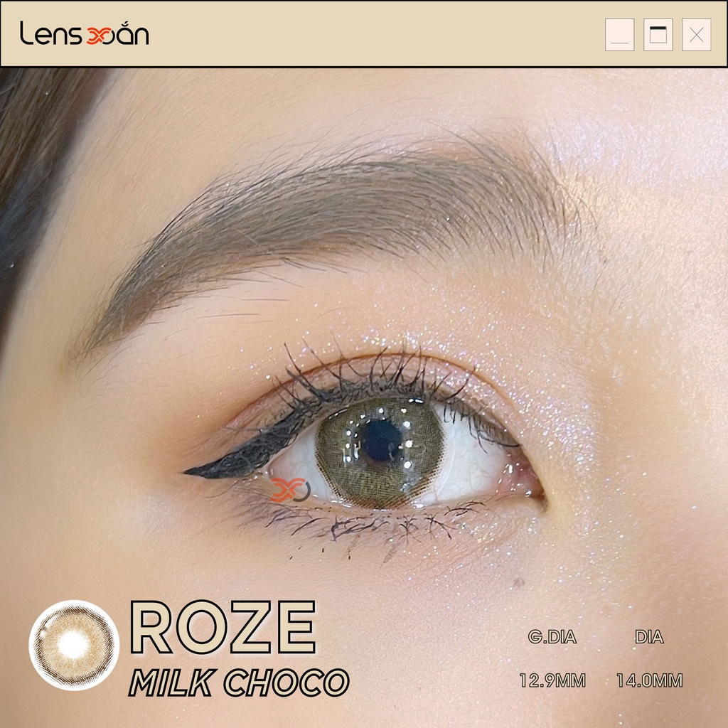 KÍNH ÁP TRÒNG ROZE MILK CHOCO CỦA B.S.COR: LENS NÂU SỮA TỰ NHIÊN CÓ VIỀN | LENS XOẮN ( GIÁ 1 CHIẾC)