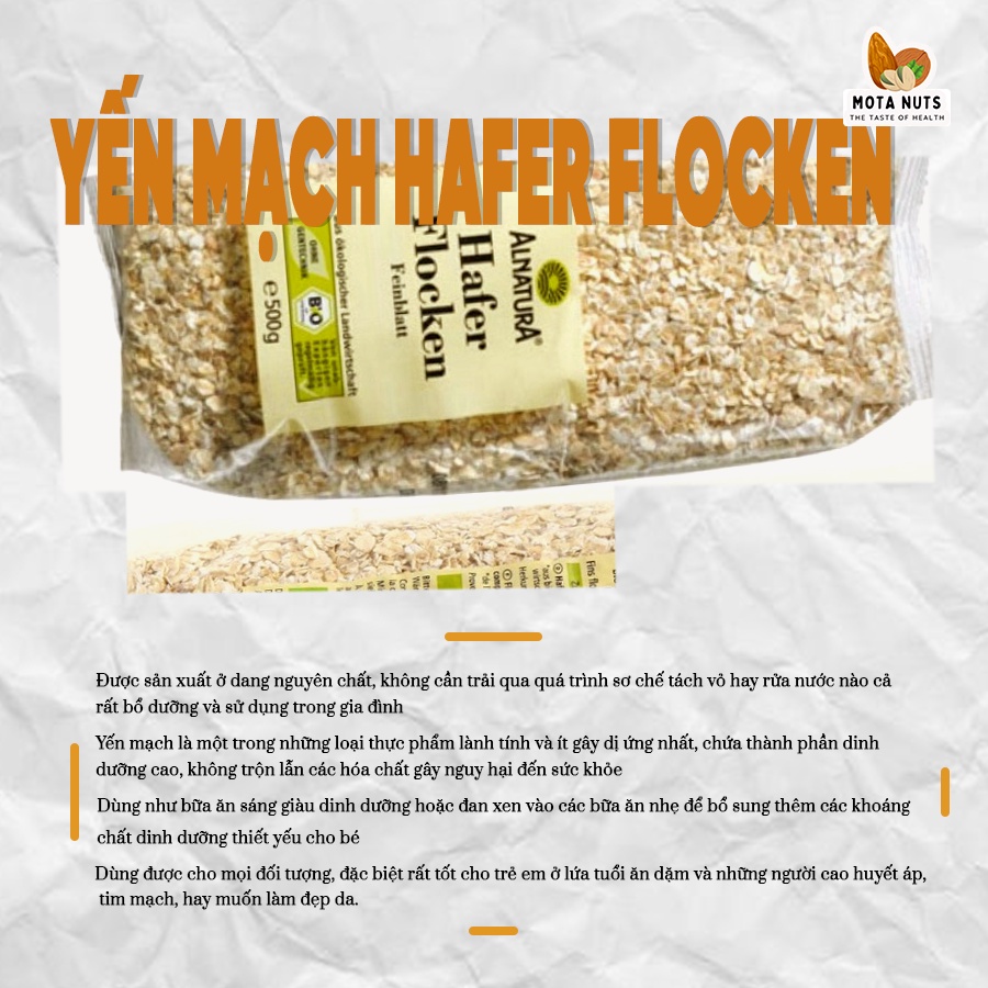 Yến mạch cán vỡ Hafer Flocken 500gr 5 phút ăn liền